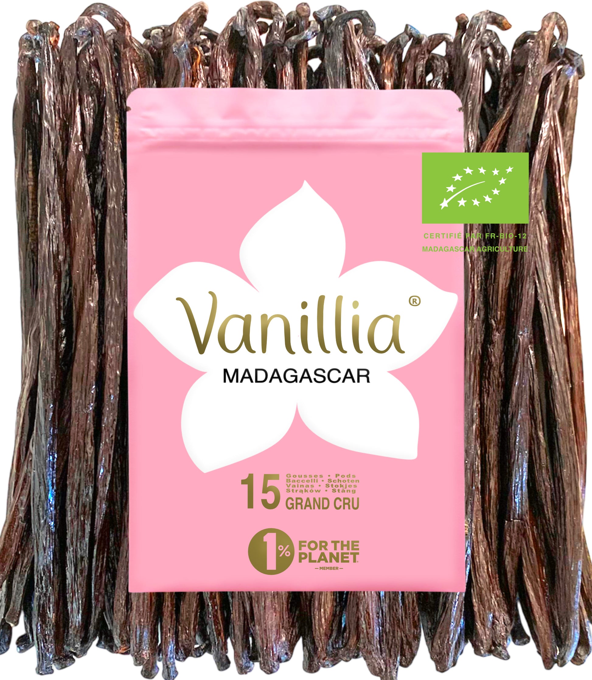 Gousses de vanille Bourbon BIO de Madagascar Vanillia en sachet refermable